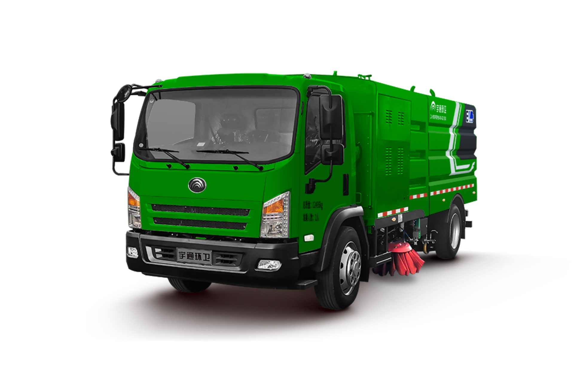 12t纯电动洗扫车 宇通环卫洗扫车主要具有路面冲洗、路面清扫、垃圾回收、路缘和路沿石立面洗刷等多种功能。