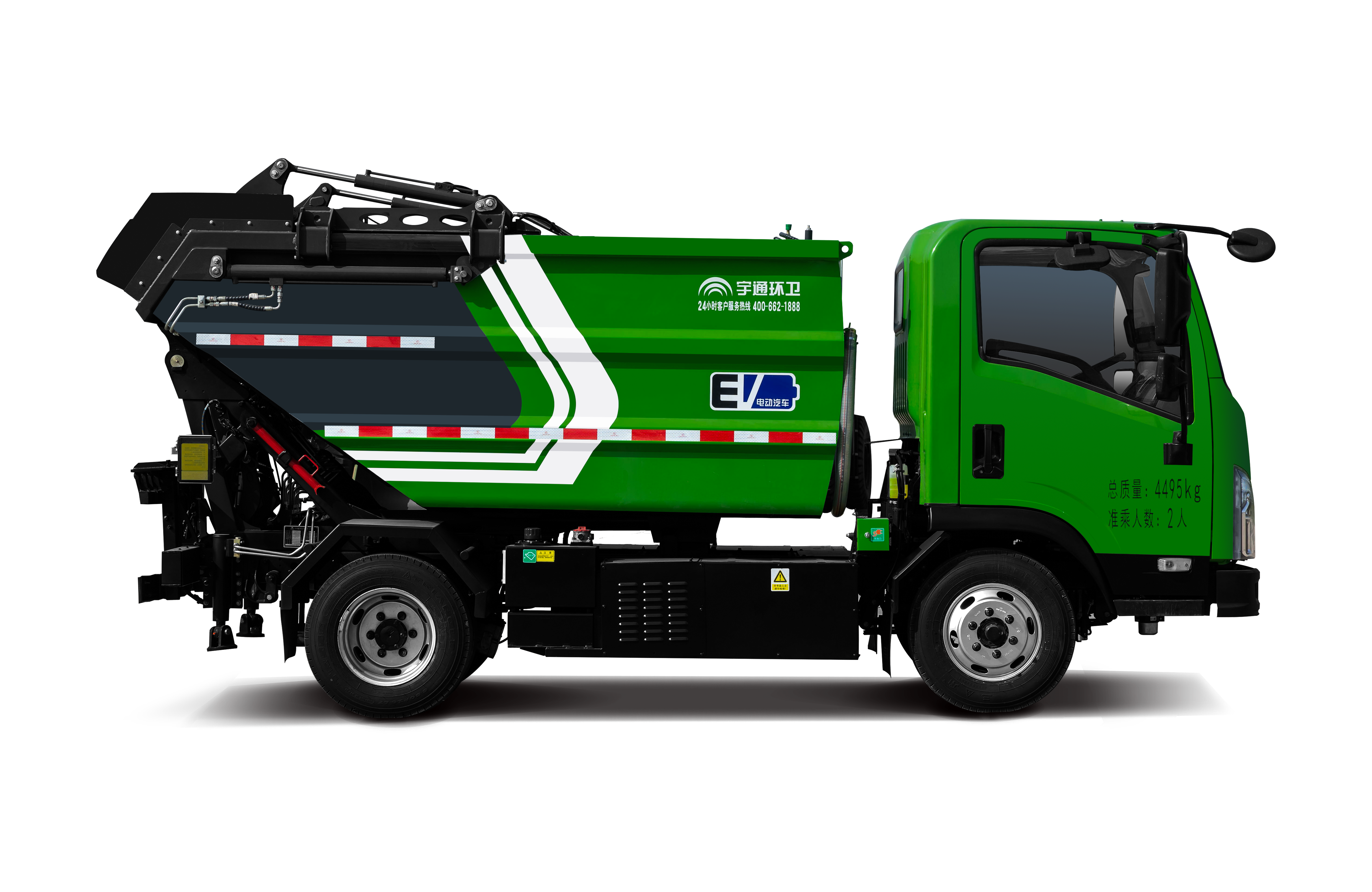 4t纯电动自装卸式垃圾车 宇通环卫自装卸式垃圾车主要具备小巧灵活、密封性、装载能力强等主要特点.