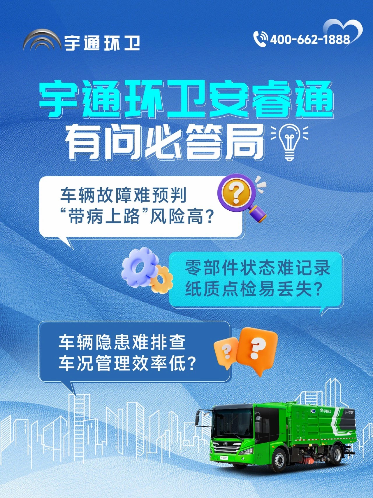 宇通环卫安睿通“有问必答局”第七期：智能巡检防患未然，有安睿通更安心！