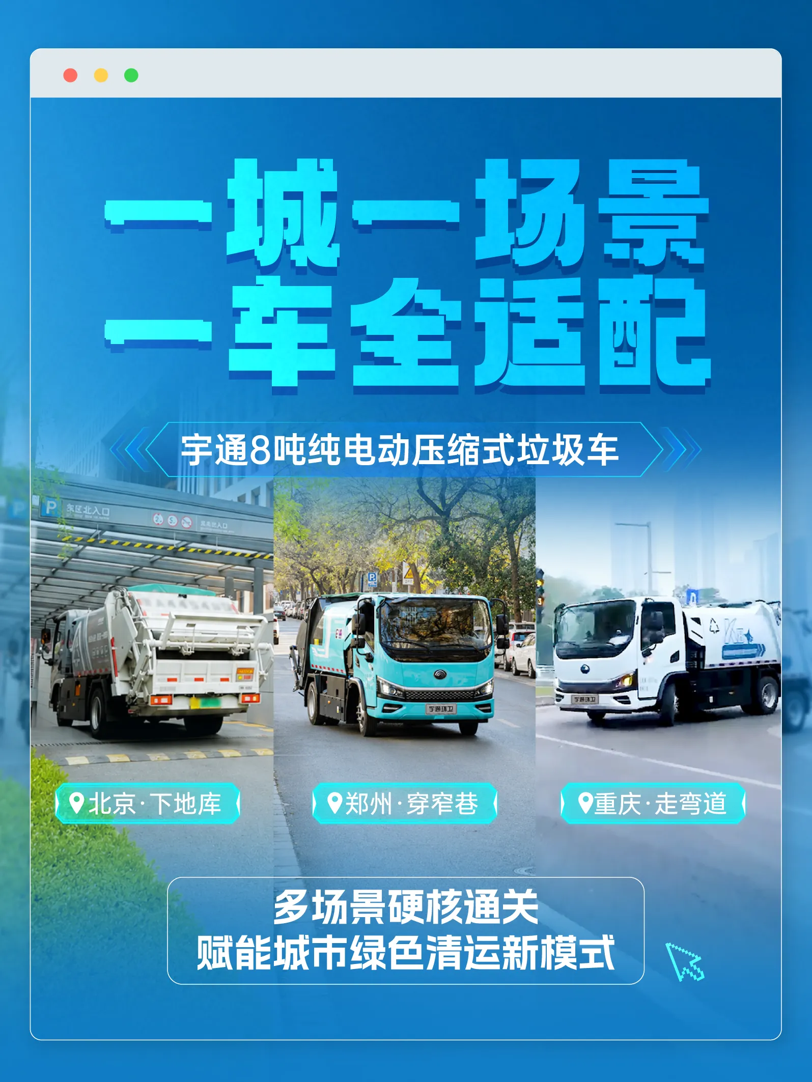 从容应对!一车适配城市垃圾收运多场景! 从容应对!一车适配城市垃圾收运多场景!