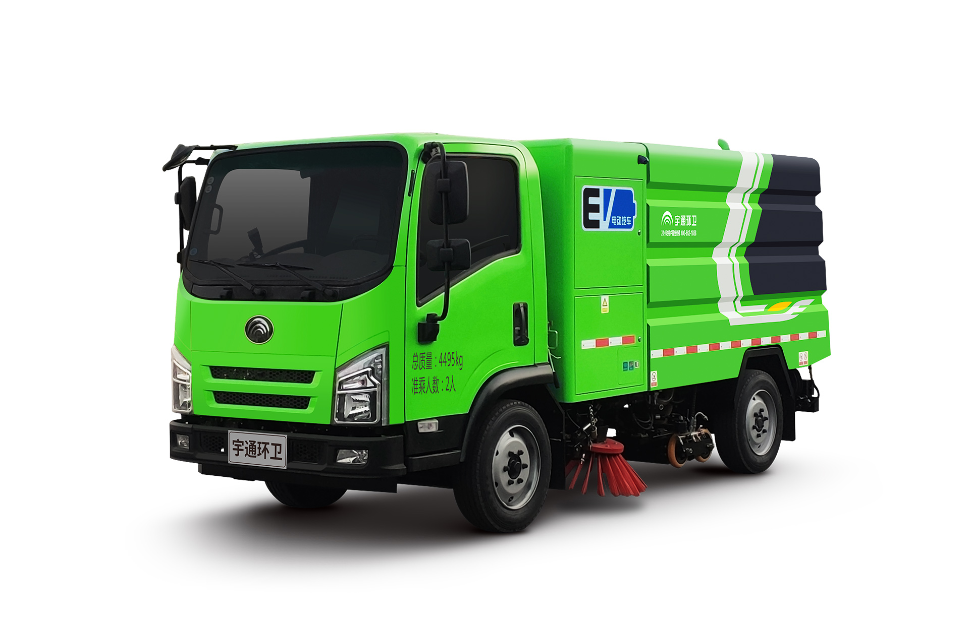 4t純電動洗掃車 宇通環衛洗掃車主要具有路面沖洗、路面清掃、垃圾回收、路緣和路沿石立面洗刷等多種功能。