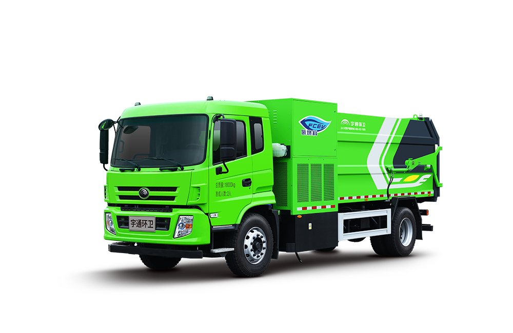 18t氫燃料廂式垃圾車 宇通環衛氫燃料廂式垃圾車主要具備密封性好、裝載能力強等主要特點，廣泛應用于城市及鄉村建有壓縮站的地方。